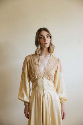 1930s silk lace trousseau robe