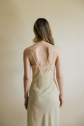 1930s pistachio silk lace slip