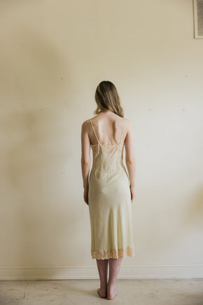 1930s pistachio silk lace slip