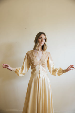 1930s silk lace trousseau robe
