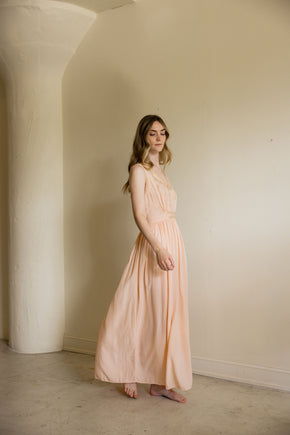 1930s peach silk lace lingerie gown