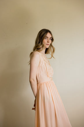 1930s peach silk lace lingerie gown