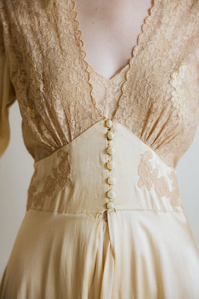 1930s silk lace trousseau robe