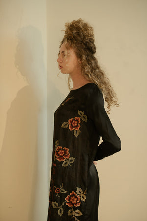 1920s Grande Maison de Blanc chinoiserie silk dress