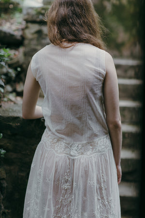 1920s net lace dropwaist dress