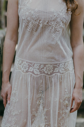 1920s net lace dropwaist dress