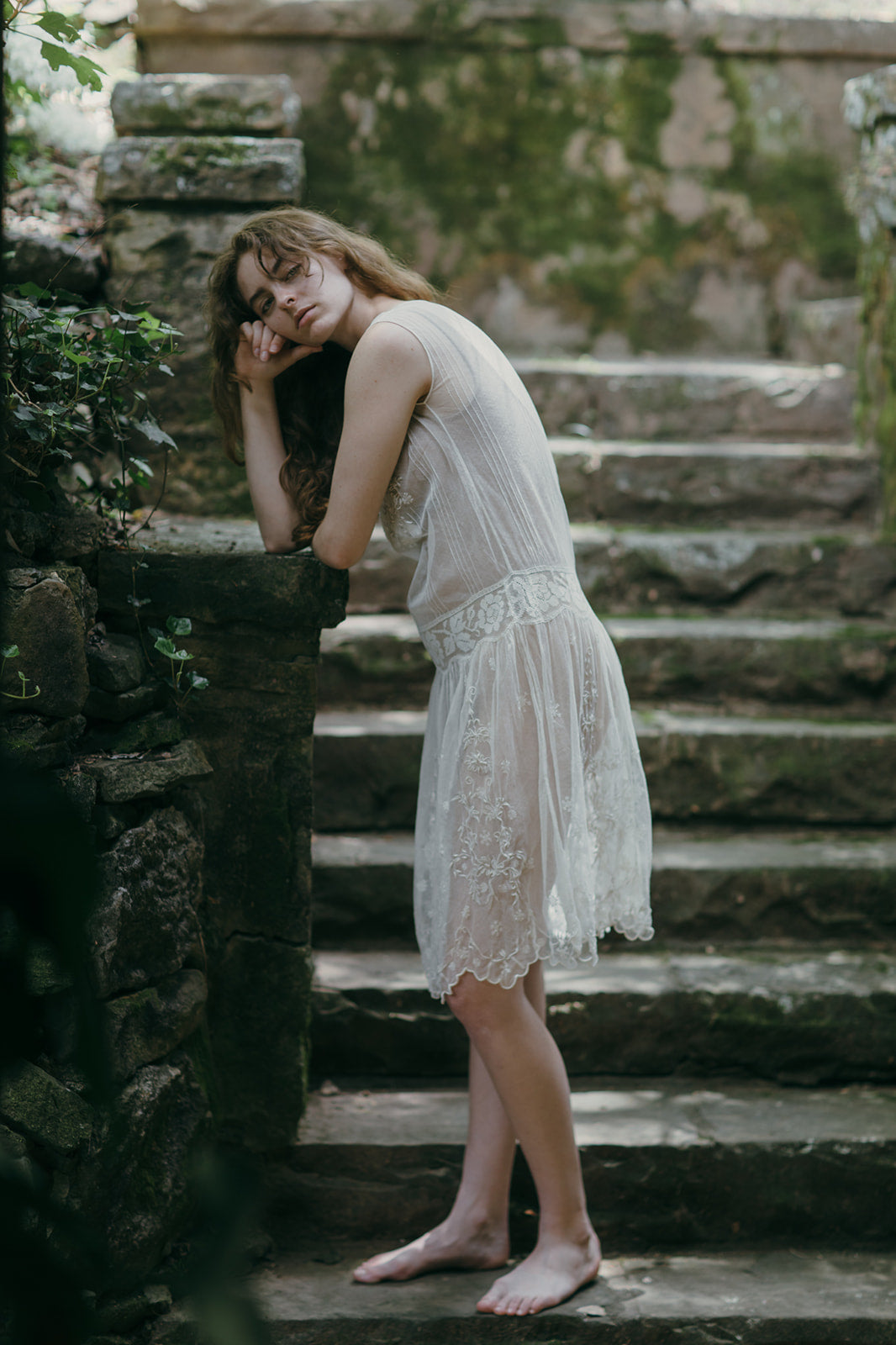 1920s net lace dropwaist dress