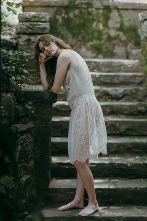 1920s net lace dropwaist dress
