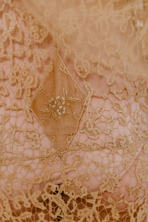 Early 1900s cutwork lace + net gown
