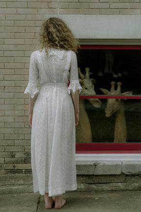 Edwardian swiss dot lace gown