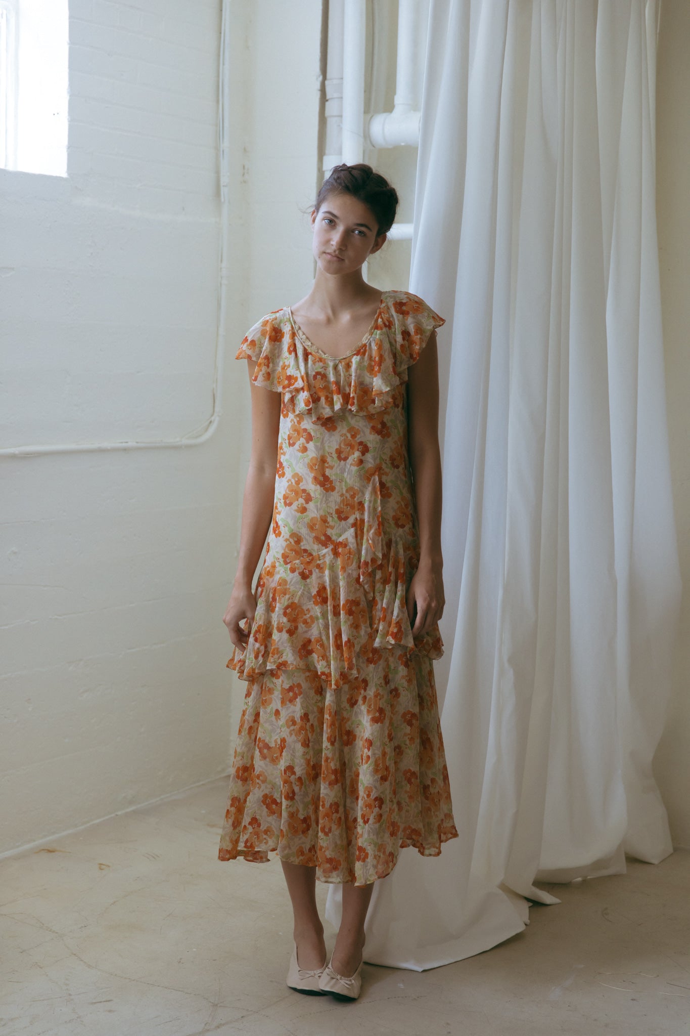 1930s printed silk chiffon gown – Devore Vintage