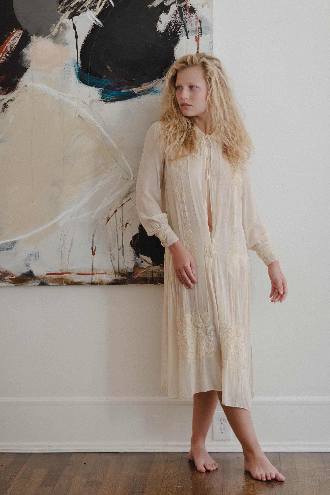 1920s silk voile tunic flapper dress
