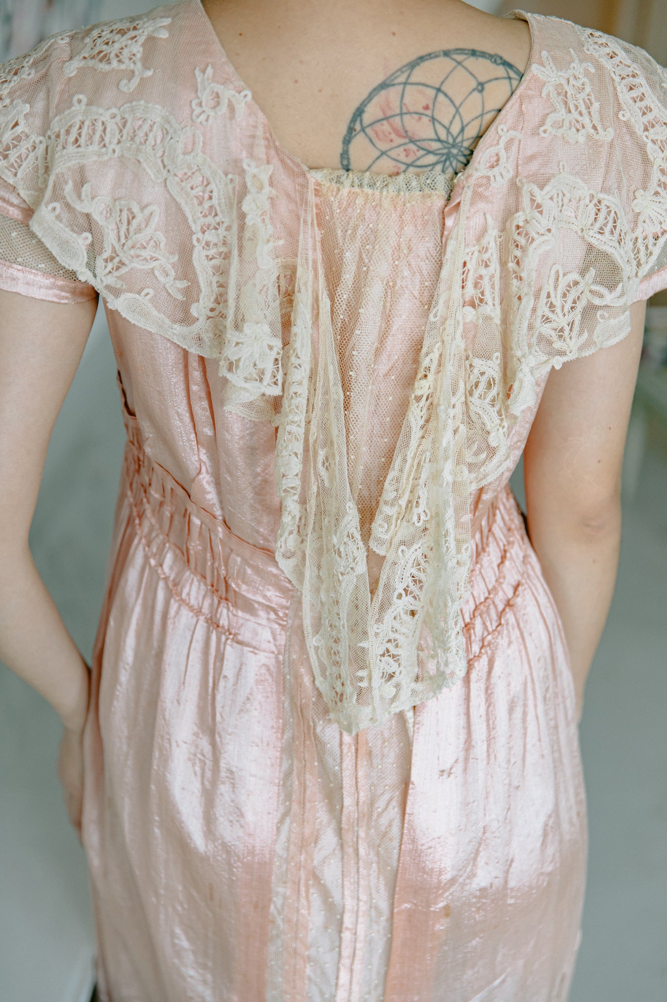 Edwardian silk & lace gown