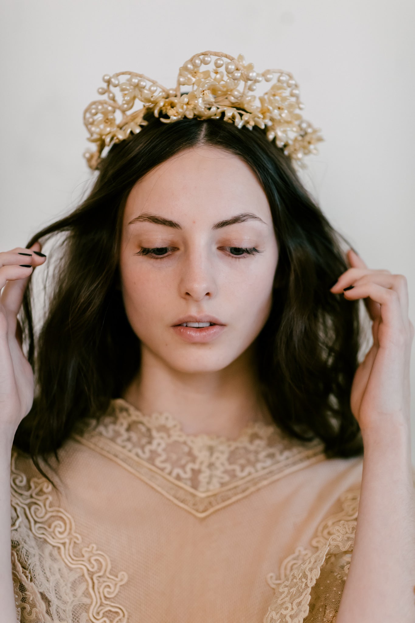 Antique 1920s Pearl tiara crown