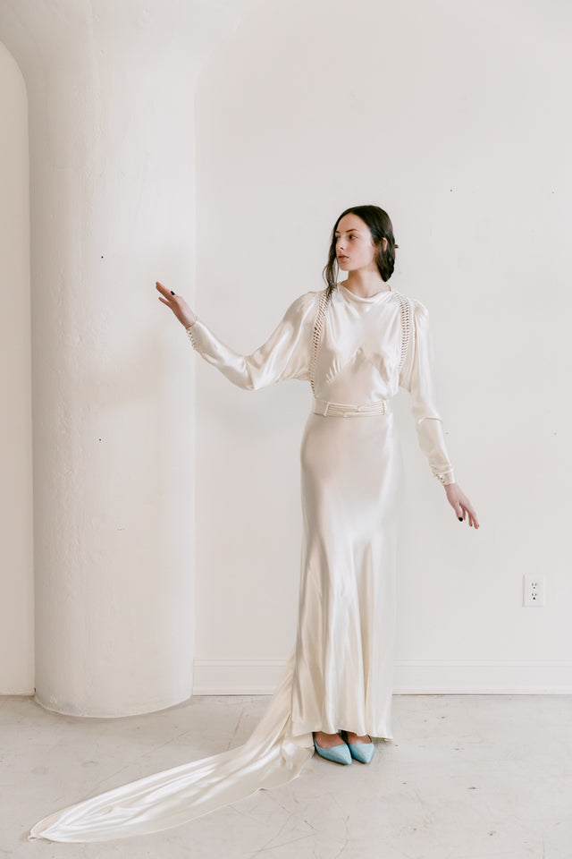 1930s liquid silk satin gown