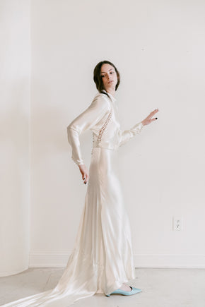 1930s liquid silk satin gown