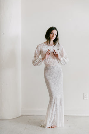 1930s ivory lace gown