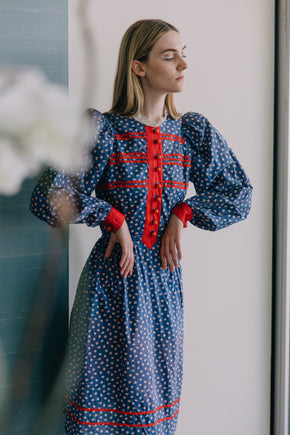 1970s Mary Quant peasant dress