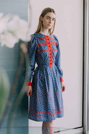 1970s Mary Quant peasant dress
