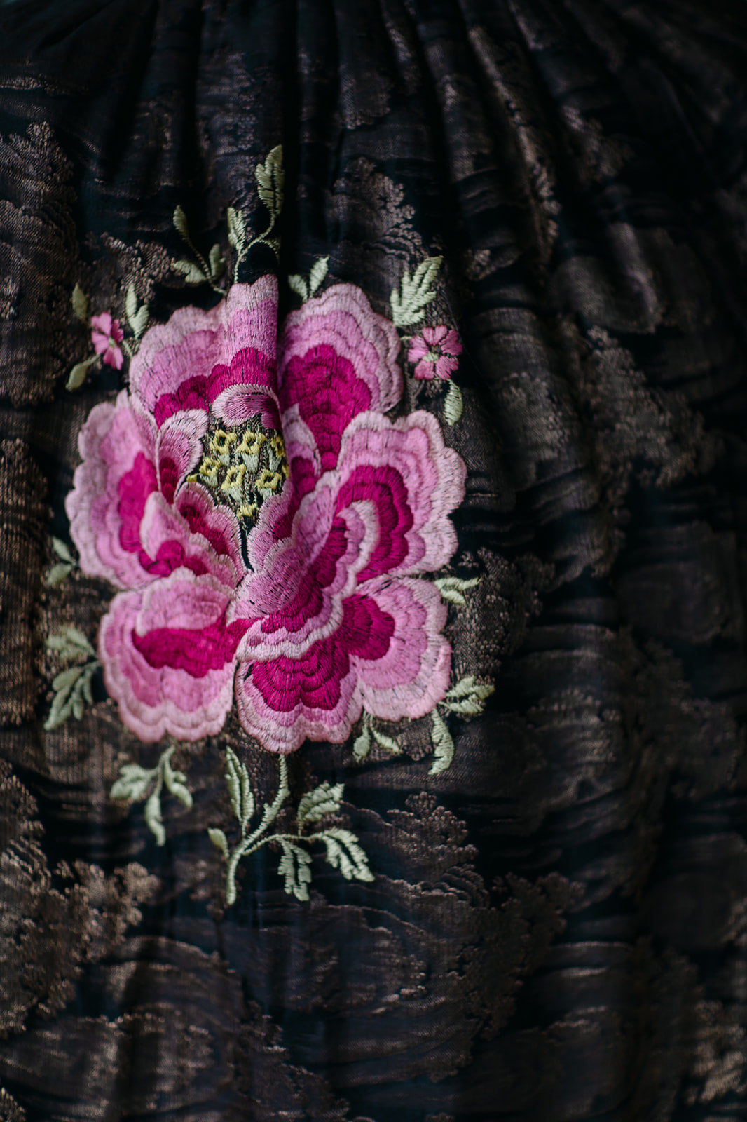 1920s silk lamè floral opera cape