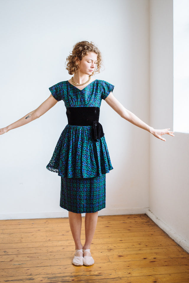 1940s eyelet dress