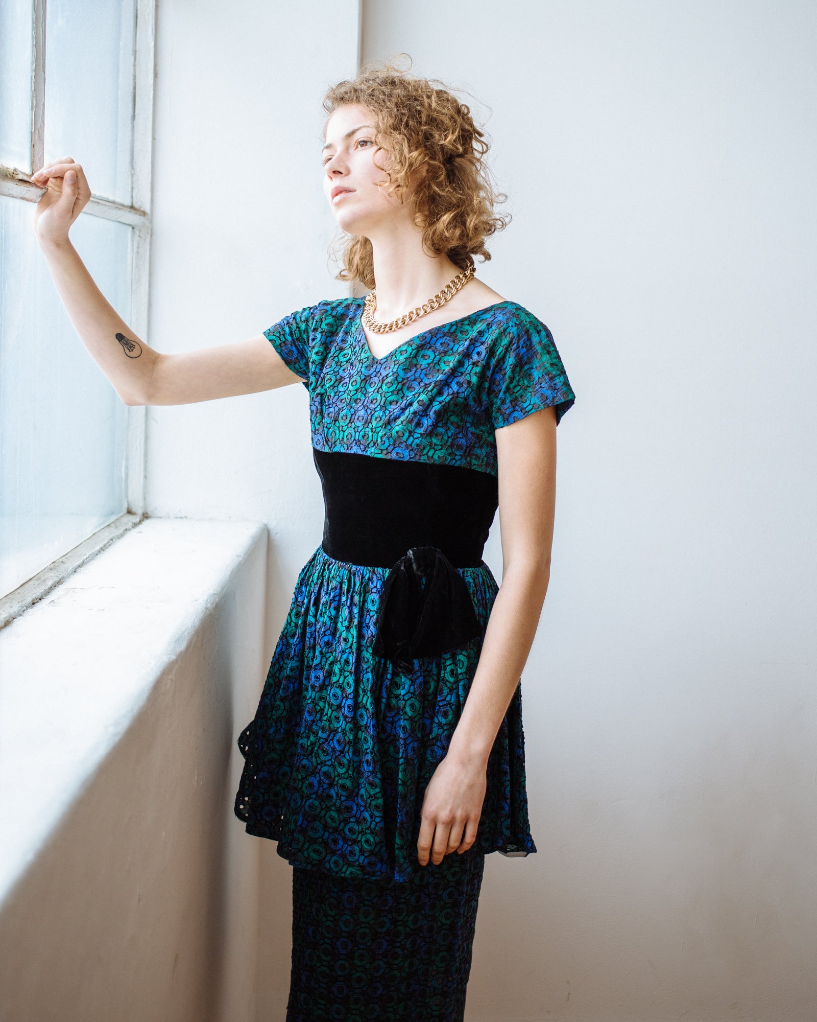 1940s eyelet dress