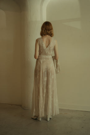 1930s whitework embroidered gown + bolero
