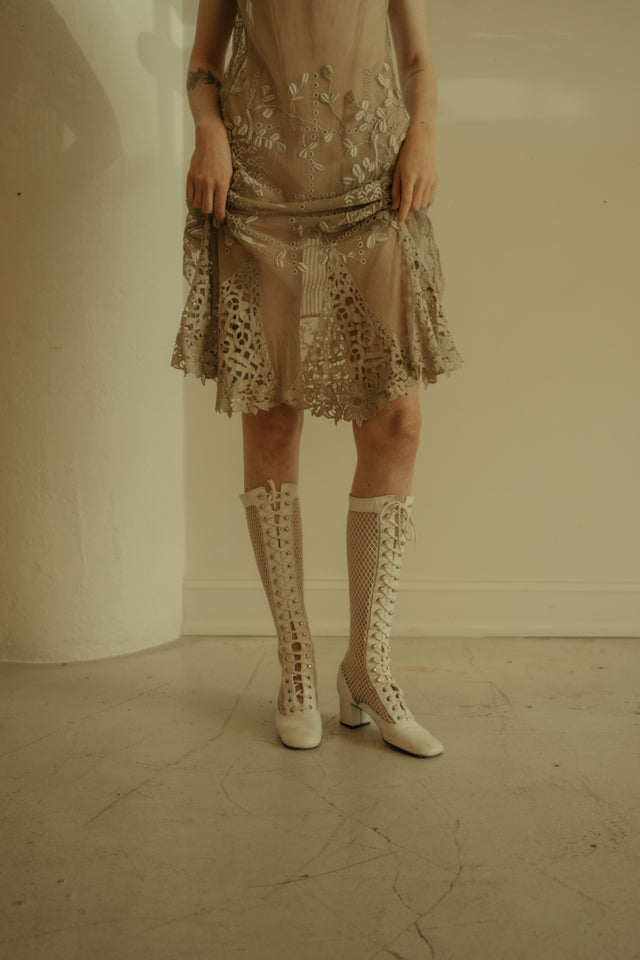 1960s Fishnet gogo boots