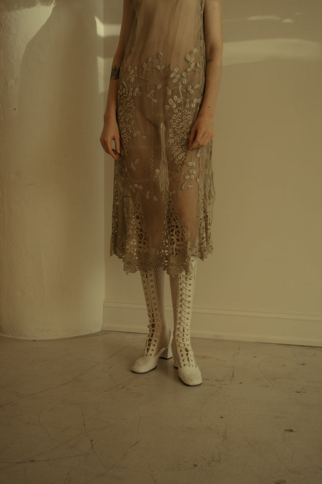 1960s Fishnet gogo boots