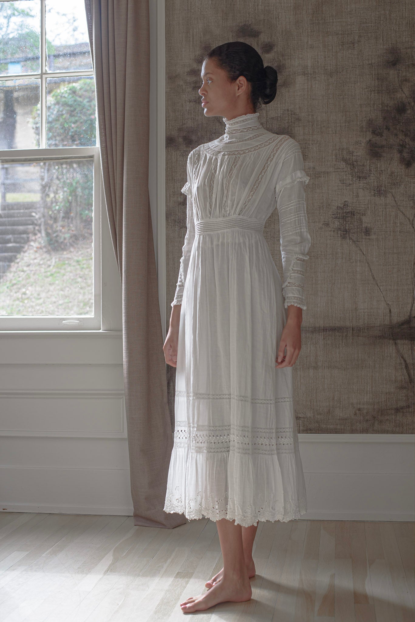 Edwardian cotton lace lawn dress – Devore Vintage