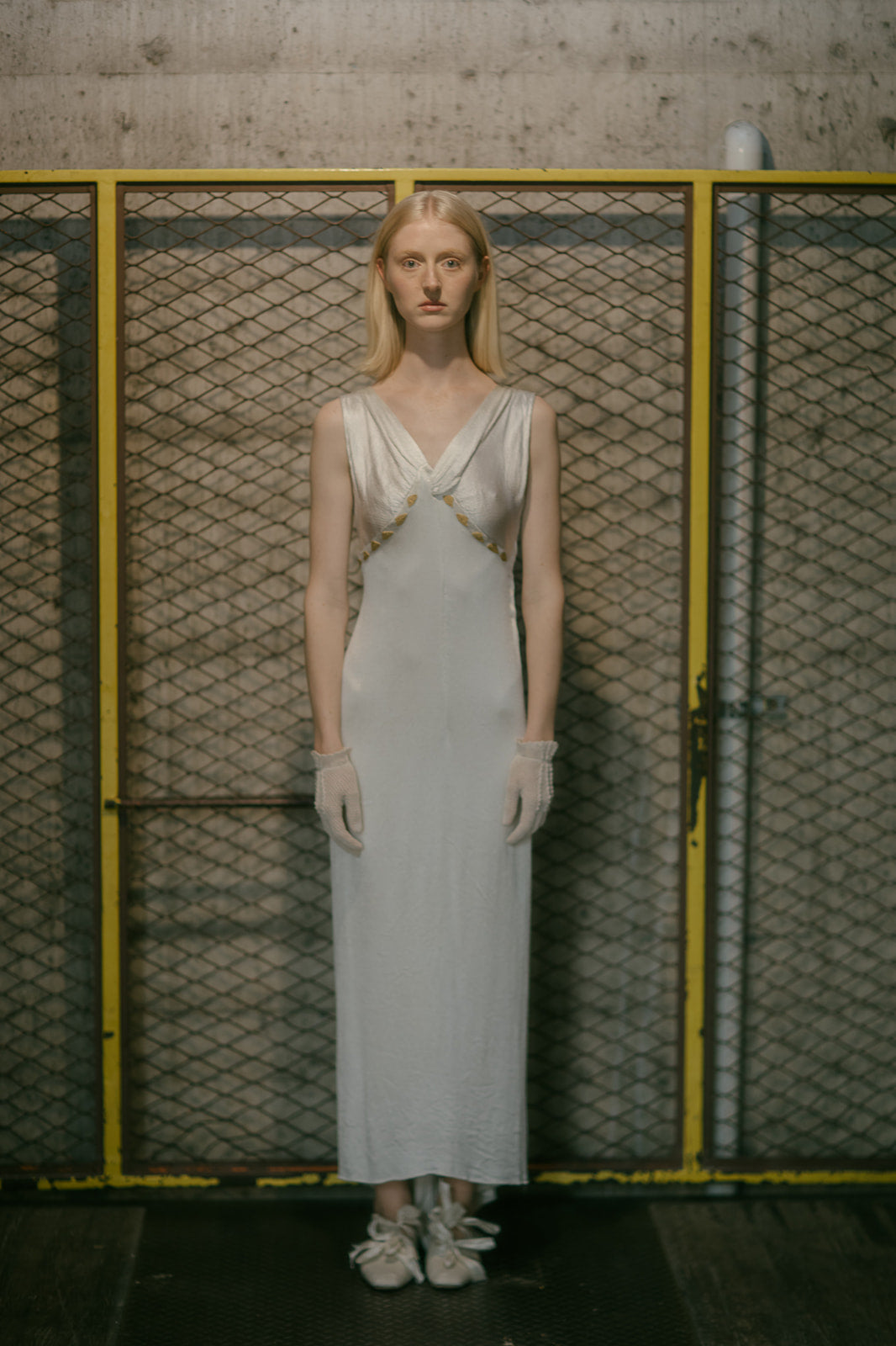 1930s textured satin beaded gown