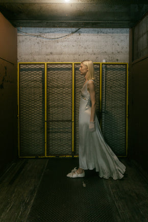 1930s textured satin beaded gown