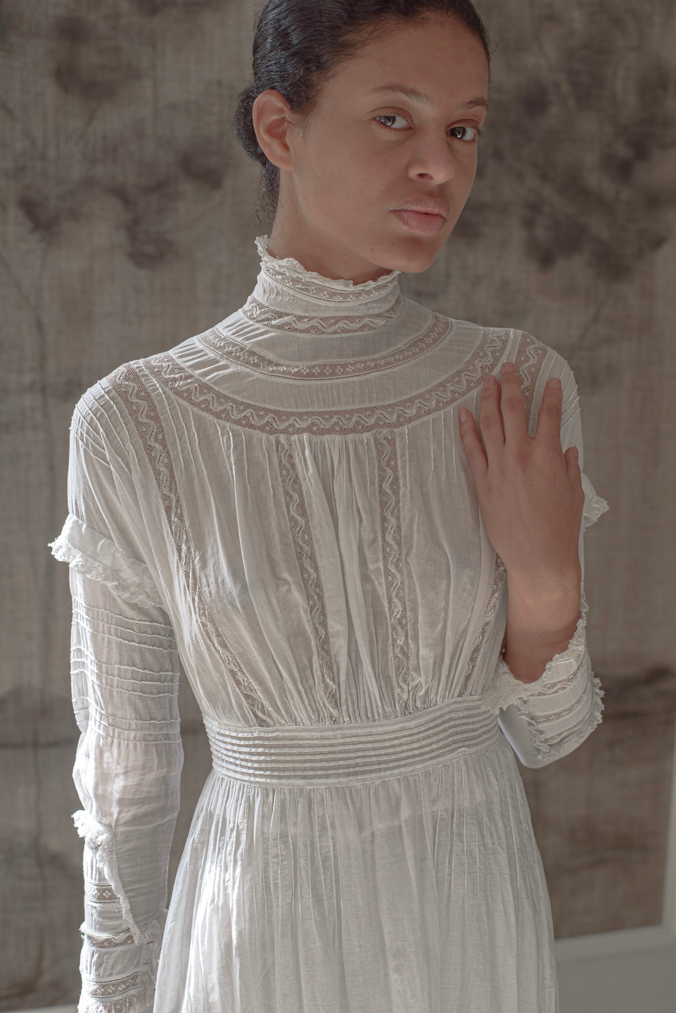 Edwardian cotton lace lawn dress Devore Vintage Edwardian cotton lace lawn dress Devore Vintage